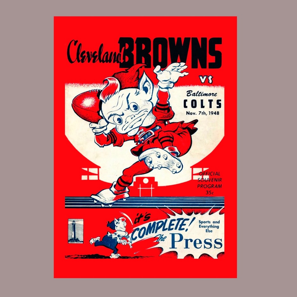 1948 CLEVELAND BROWNS Print Vintage Football Decor 13x19 poster Reproduction